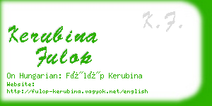 kerubina fulop business card